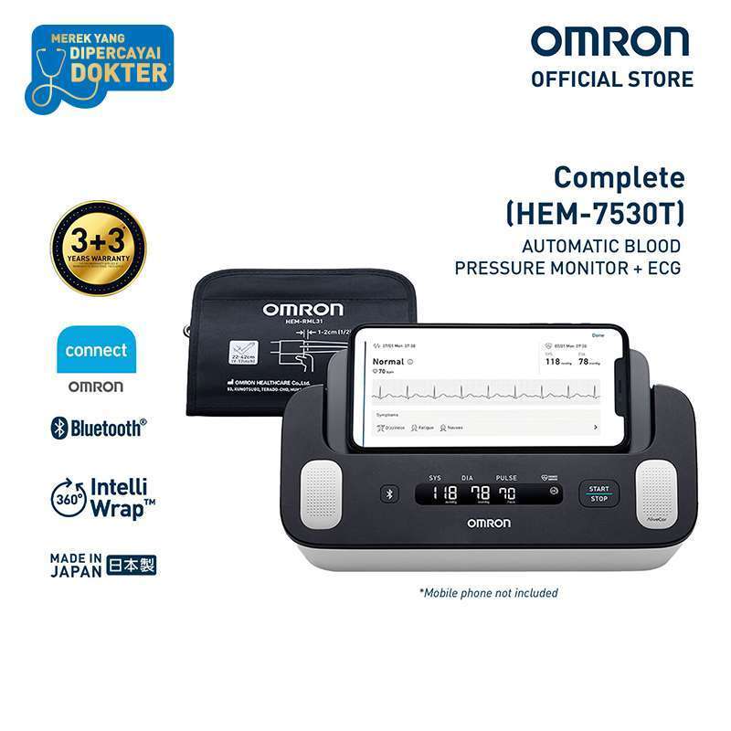 Omron BPM HEM-7530T (OMRON Complete) Tensimeter Digital + EKG