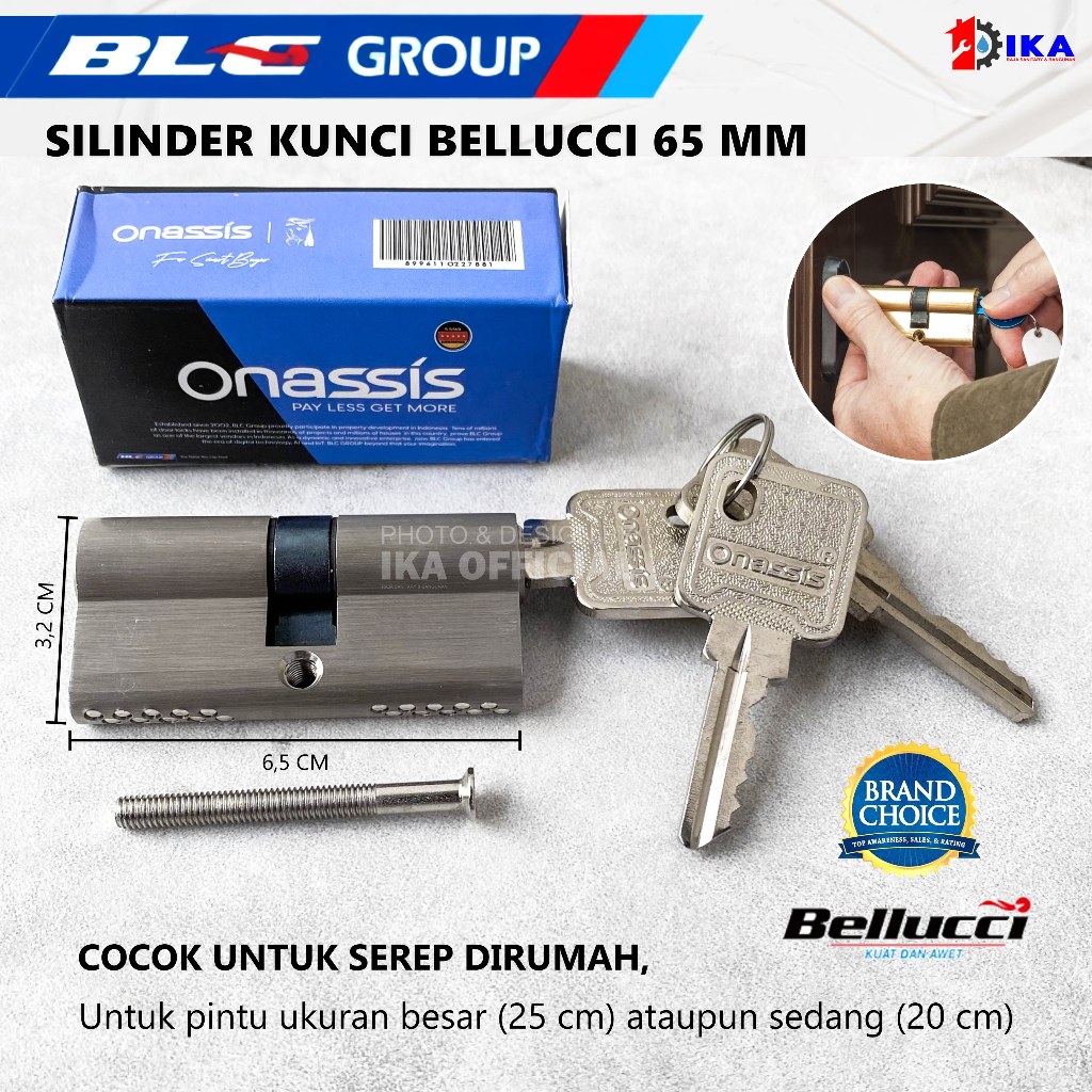 CRAZY SALE CYLINDER ONASSIS 65MM COMP / Kunci Onassis / Cylinder Kunci 65 mm / CYLINDER SILINDER KUN