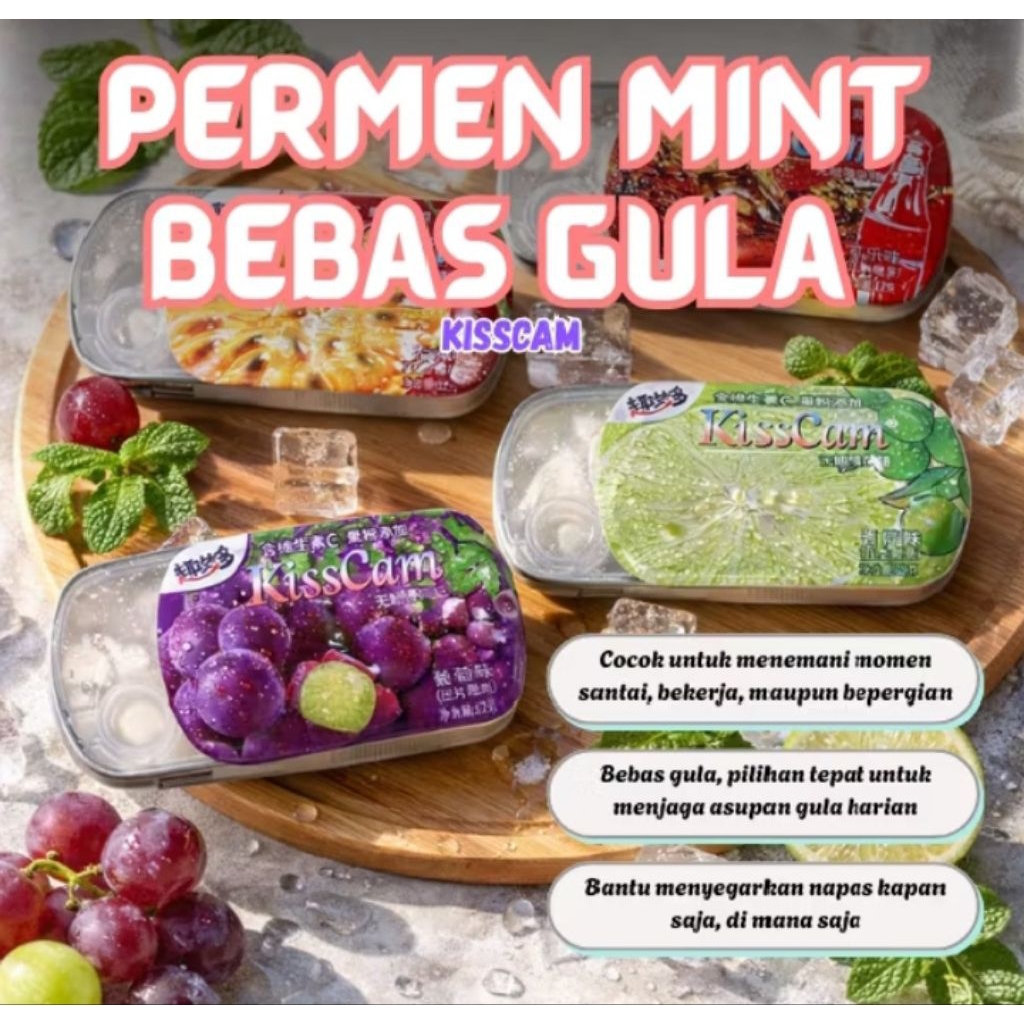Permen bebas gula permen mint kisscam permen enak permen segar permen lucu permen unikMakanan viral 