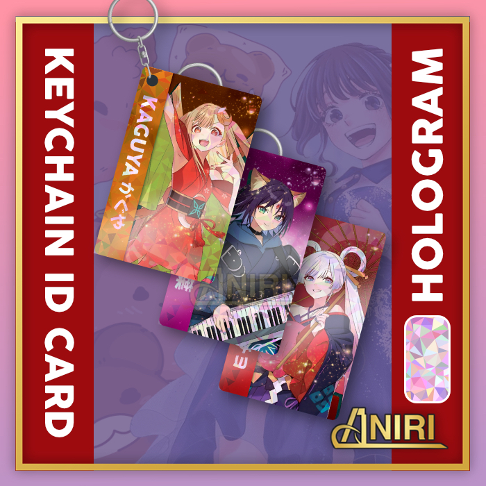 Keychain ID Card Cosmic Princess Kaguya Iroha, Yachiyo Gantungan Kunci Anime Waifu