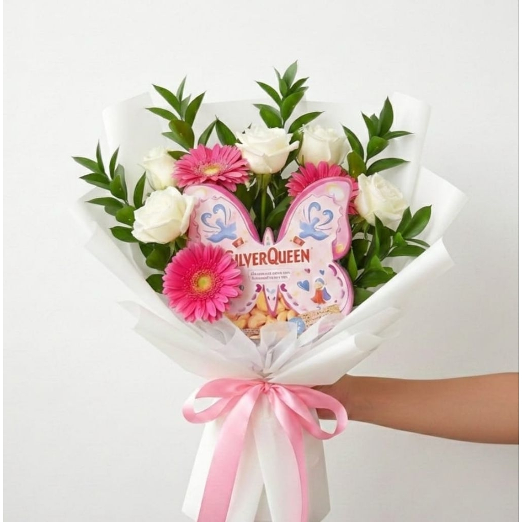 DINA Bouquet | hadiah untuk cowok buket cowok pria buket bunga segar asli hadiah valentine hari ibu 