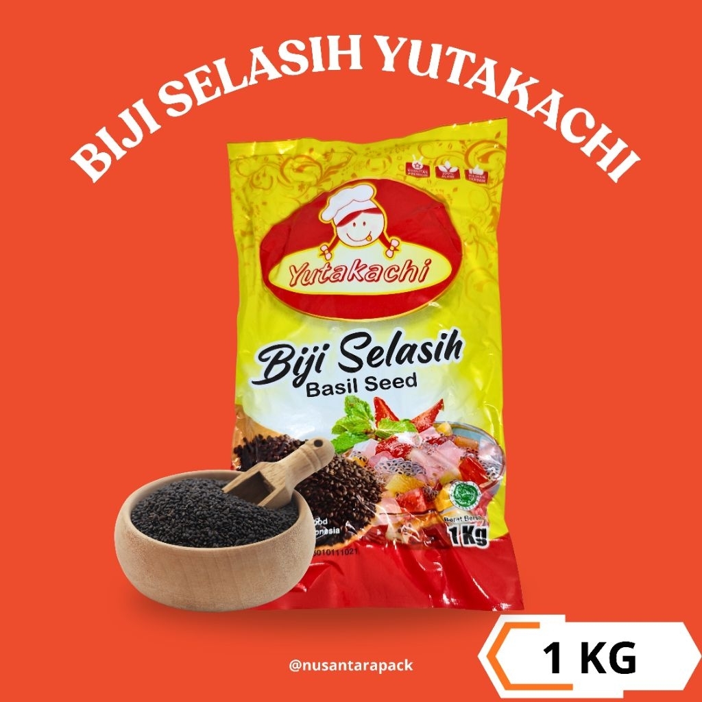 Biji Selasih Yutakachi 1kg | Selasih Minuman & Dessert Grosir