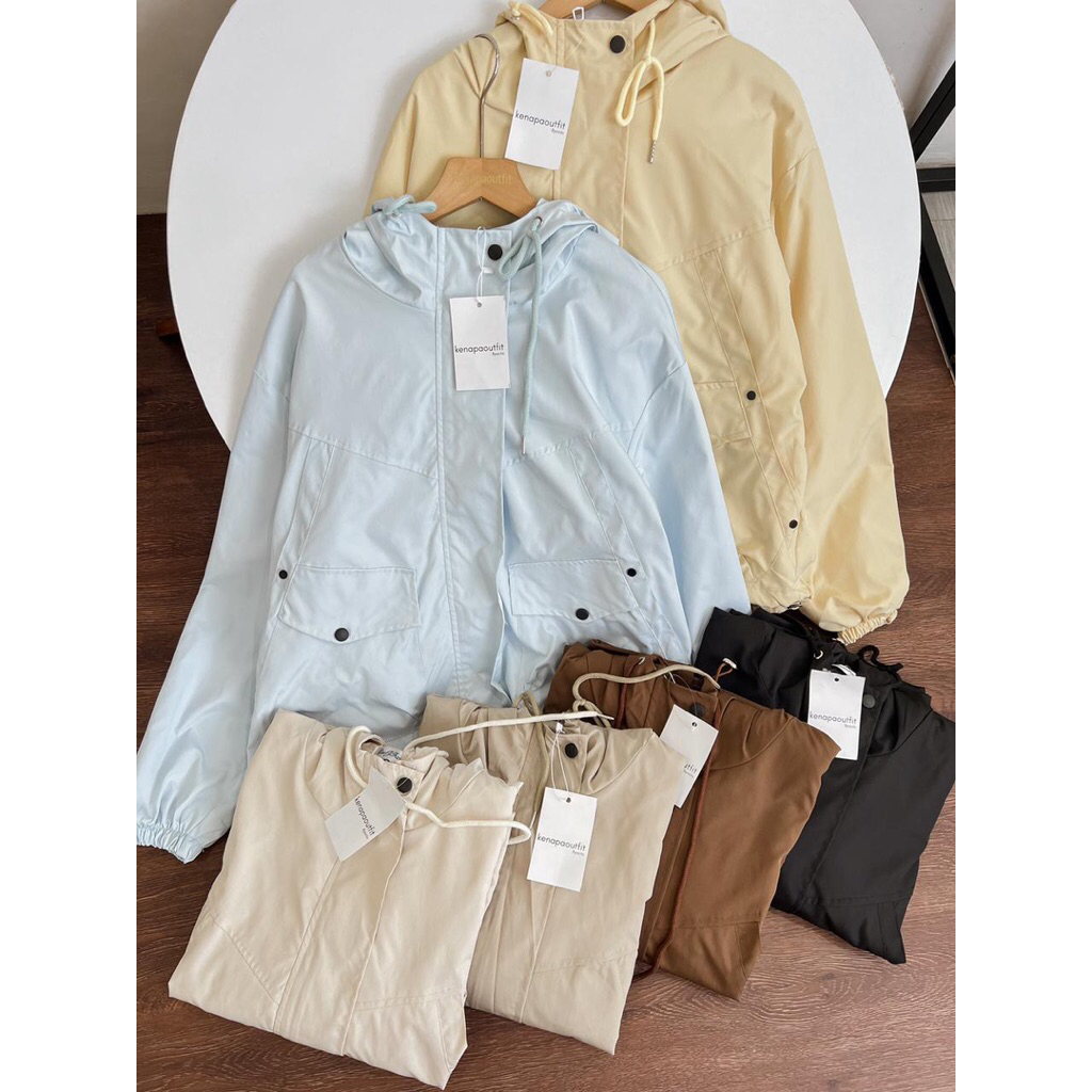 jaket parasut 2 layer tebal - parasut wanita