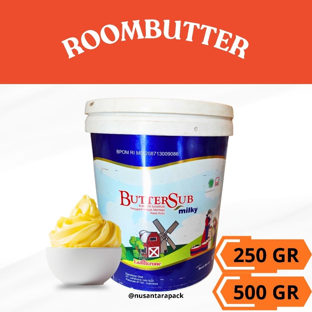 Roombutter Sub Milky Repack 250gr 500gr | Butter Sub Premium Baking Cake Cookies