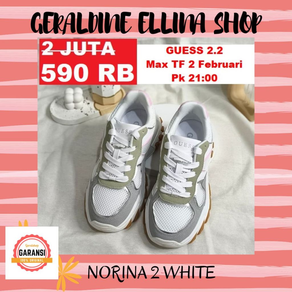 Sepatu sneakers Guess wanita 100% original SALE NORINA