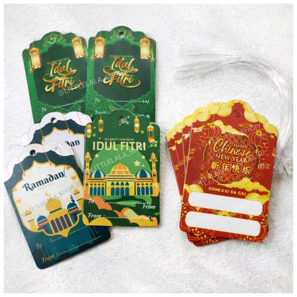 Hang tag Imlek dan Lebaran 2026/kartu ucapan idul fitri/ramadhan eid mubarak ramadan/imlek Christmas
