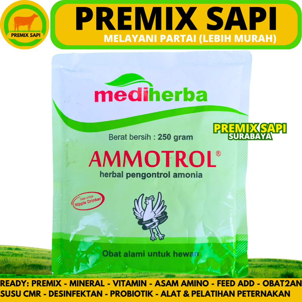 AMMOTROL 250 GRAM MEDION - Obat Herbal Penghilang Bau Kotoran Ayam Sapi Babi Semua Hewan