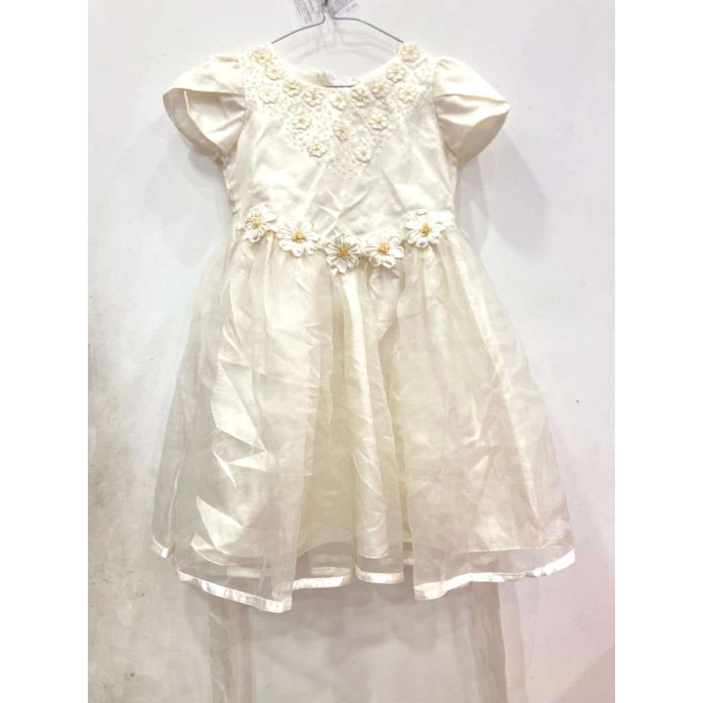 BAJU PESTA - Dress Anak Umur 4-5 thn Motif Bunga Manik Manik