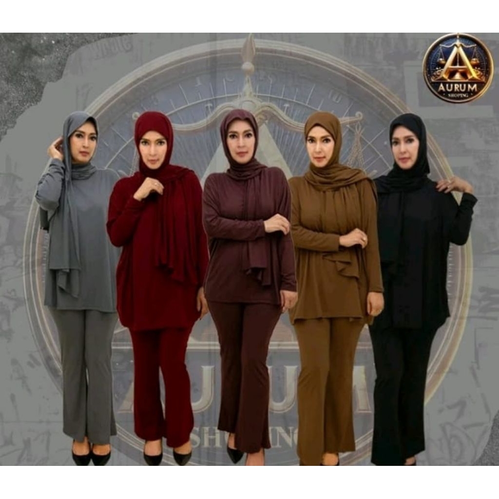 setelan plus hijab Arum