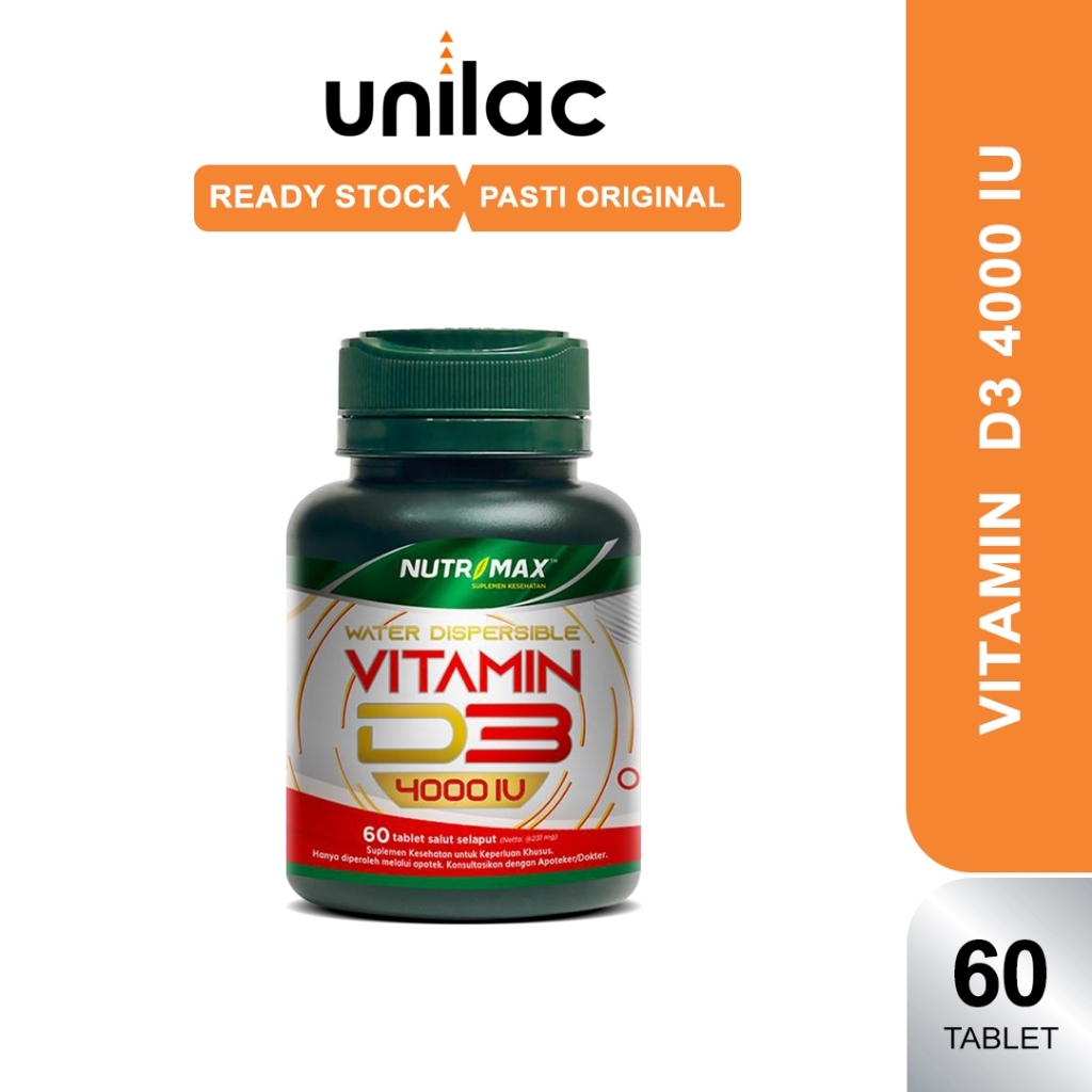 Nutrimax Vitamin D3 4000 IU 60 Tablet Water Dispersible | Suplemen Vitamin D Tulang