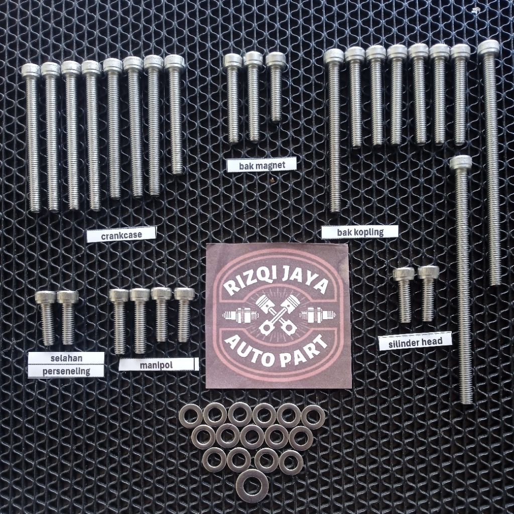 BAUT BLOK MESIN HONDA C 70 FULSET STAINLESS 304