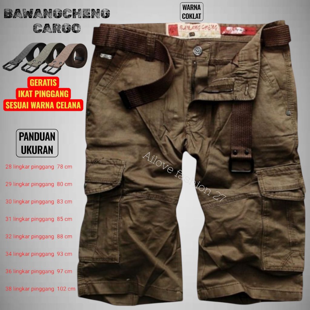Celana pendek cargo IMPORT Ba Wang Cheng