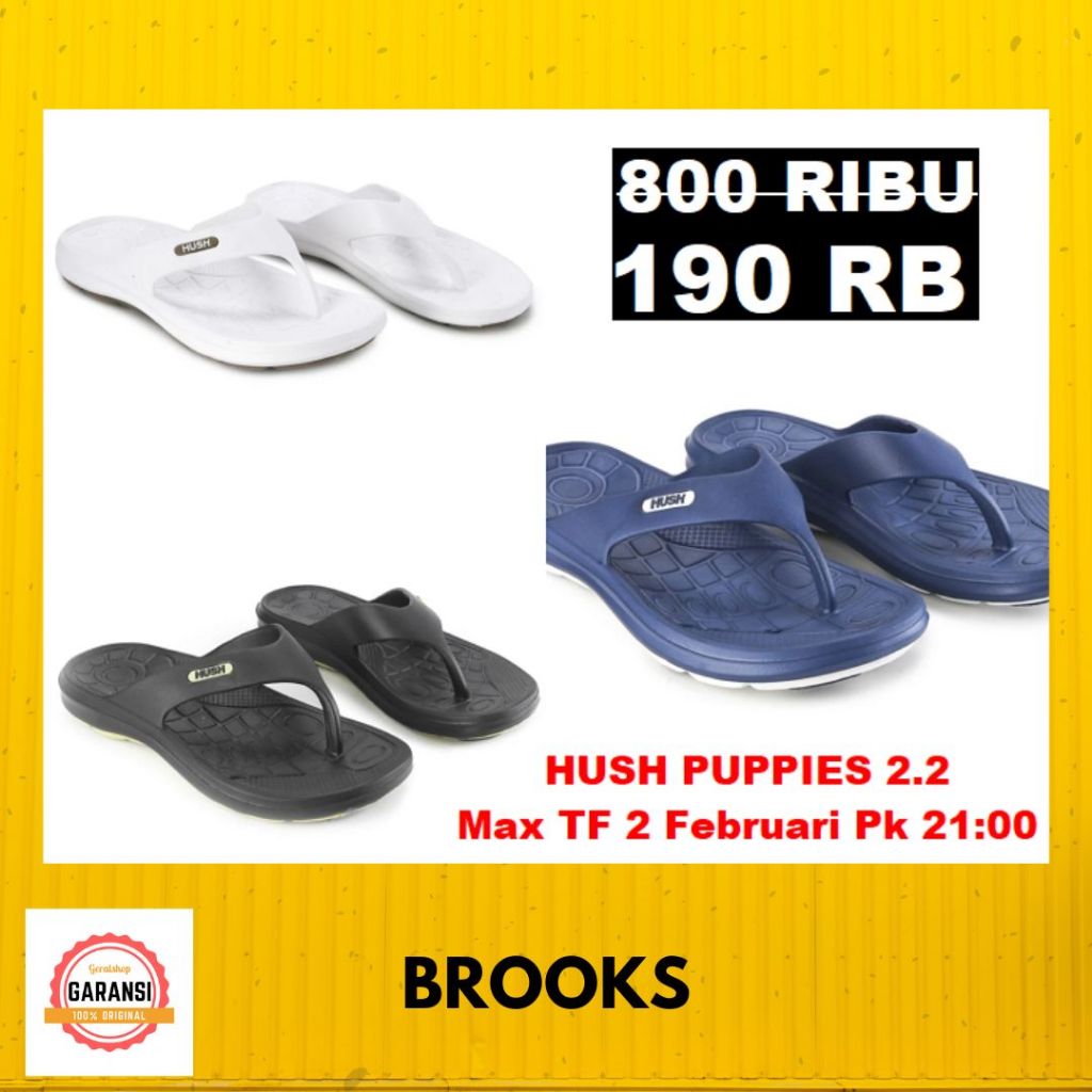 Sandal Hush Puppies pria seri BROOKS sale original 100%
