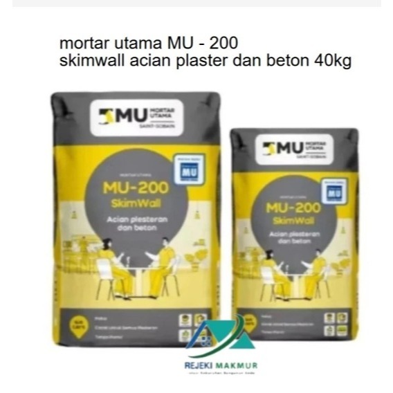 Semen MU 200 Skimwall 40 Kg / Mortar utama MU - 200 skimwall acian plaster dan beton 40kg