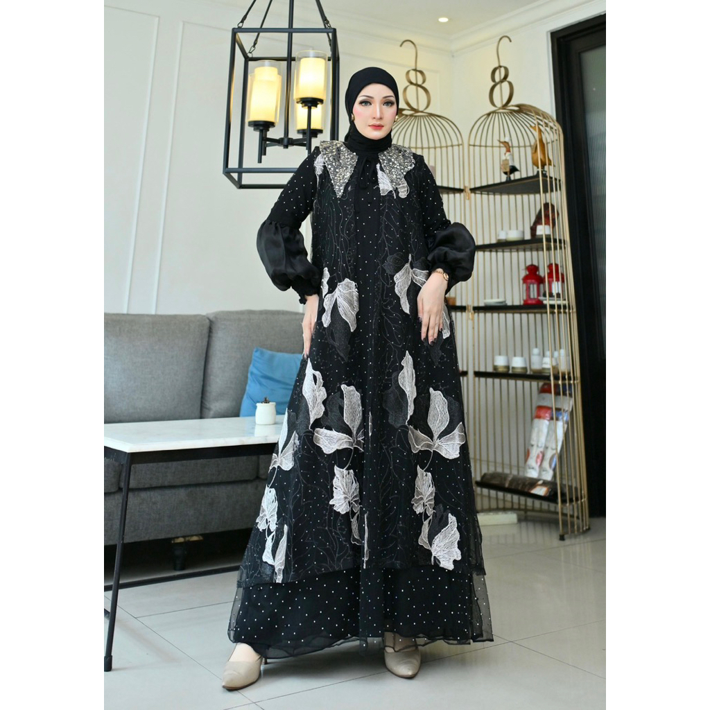 Dress Gamis Pesta Lebaran 2026 Terbaru | Maxi Muslimah Modern Mewah Elegan