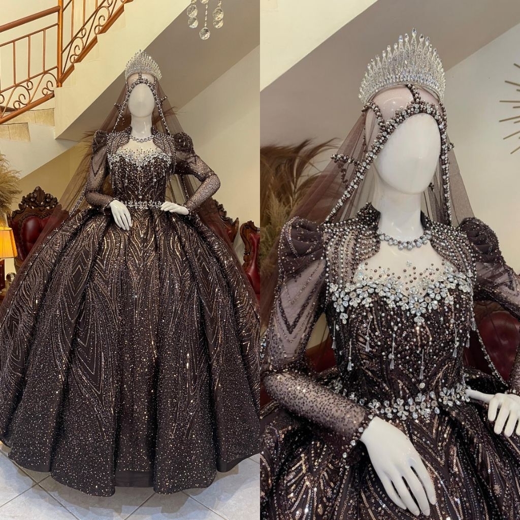 Gaun Pengantin mewah elegan | Gaun pengantin Berbie | gaun pengantin putih