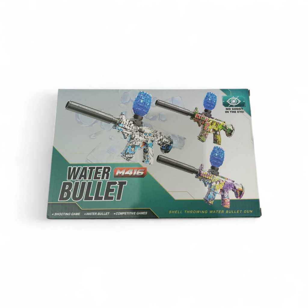 Mainan Pistol Mainan Peluru Gel Elektrik M416 dengan Lampu LED | Air Blaster Gun Anak Aman & Seru / 