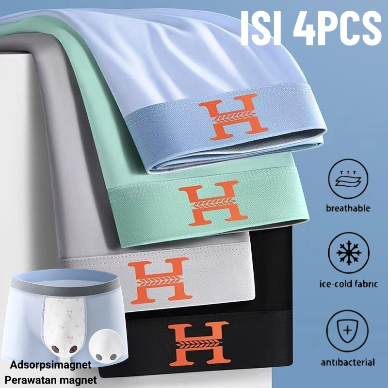 Celana Dalam Boxer Kesehatan Vitalitas Pria/Magnetic CD sutra es/Celana Dalam Pria