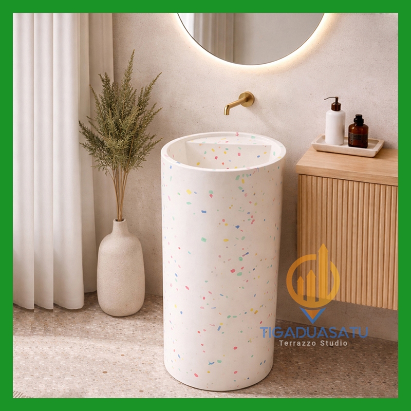 Wastafel Cuci Tangan Teraso Motif unik Handmade