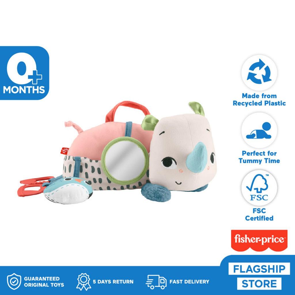 Fisher Price Tummy Time Roaming Rhino 3in1 Puppy Wedge Boneka Mainan Edukasi Motorik Edukasi Anak Ba