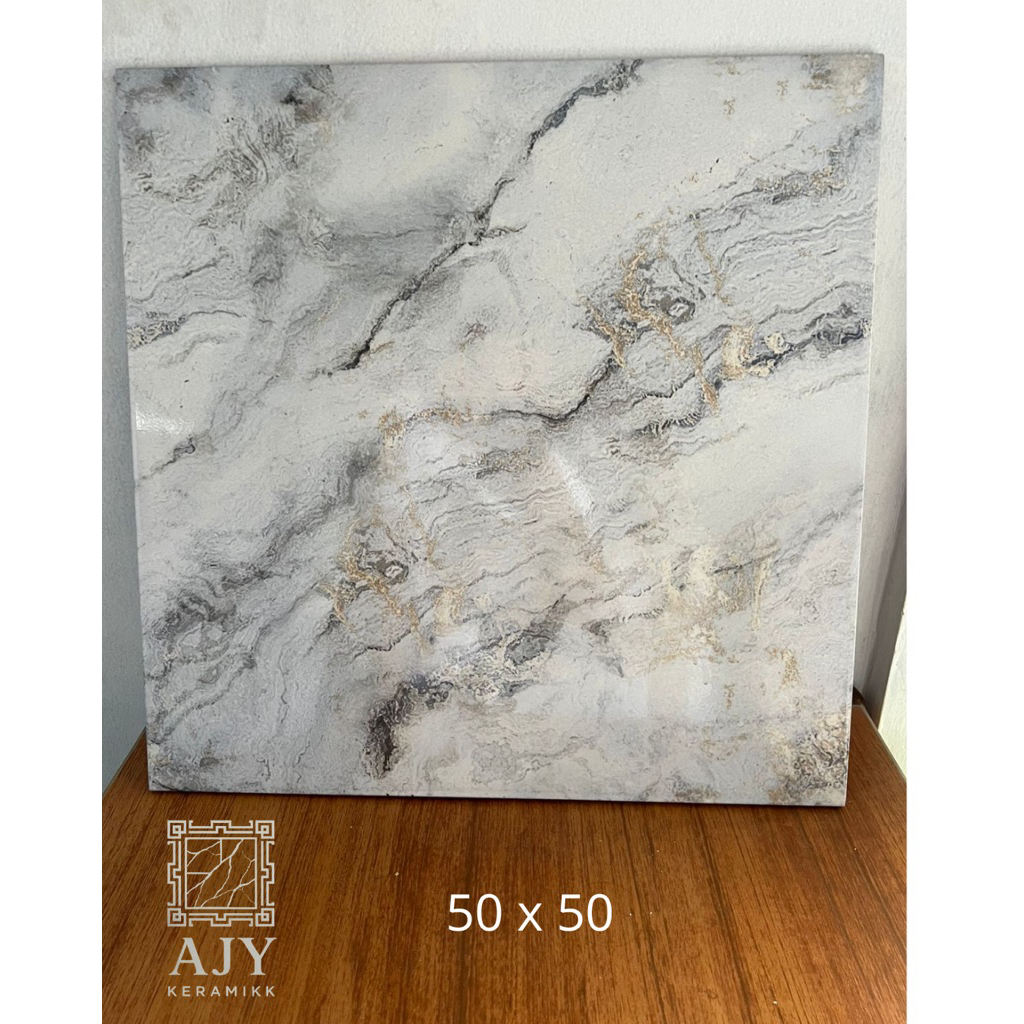 KERAMIK LANTAI 50x50CARTAGENA BLUISH |GLOSSY | JUPITER