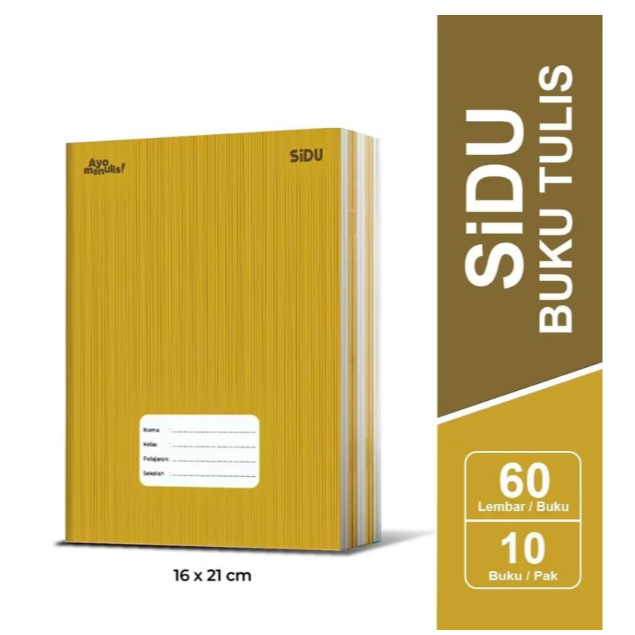 Buku Tulis SIDU Cover Sampul Nama Isi 60 Lembar/Buku SIDU Craft 60 Lembar (1 Pack isi 10 Buku)