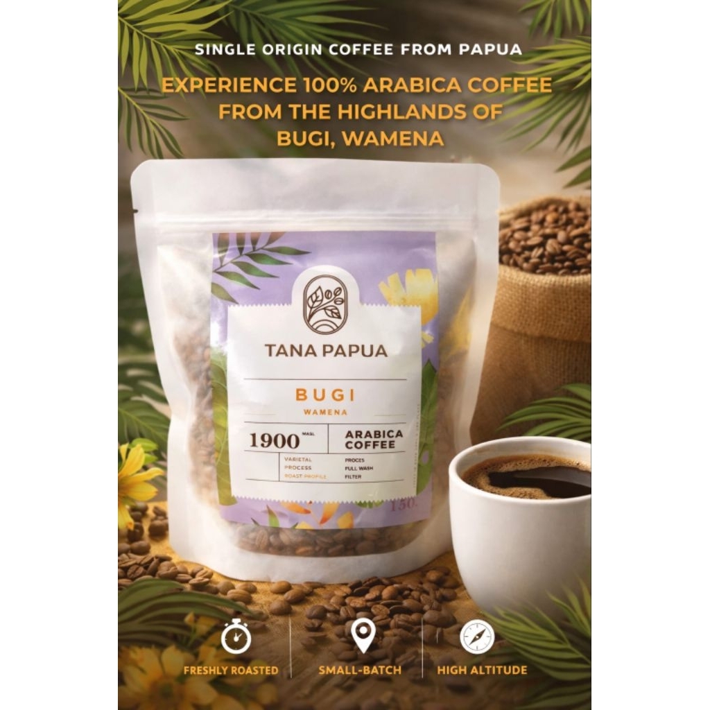 bubuk kopi arabica asli Papua/ bubuk kopi asli Wamena Bugi/ biji kopi asli Papua/ biji kopi asli wam