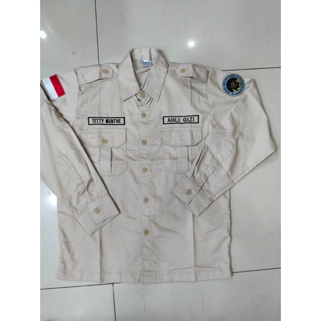 KEMEJA AHLI GIZI  KEMEJA BGN AHLI GIZI LENGAN PANJANG CREAM