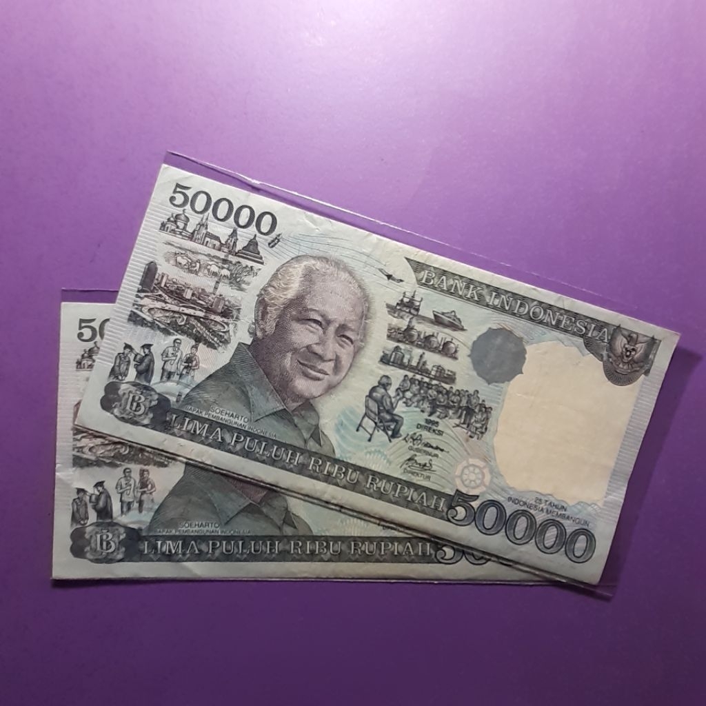 Uang kuno 50000 rupiah suharto