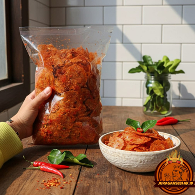 Kripik Kaca 1kg Pedas Daun Jeruk Snack Kiloan Keripik Beling Bumbu Melimpah