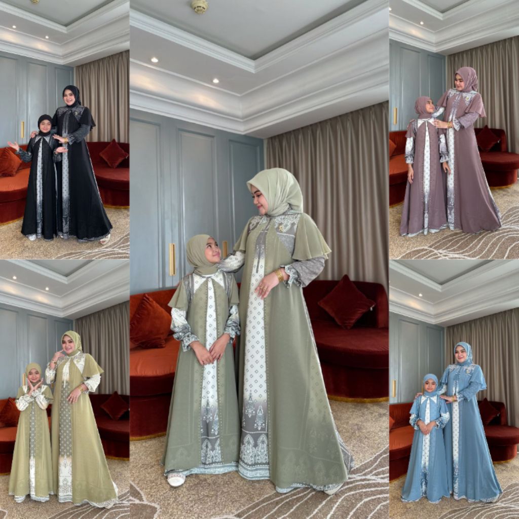 READY TANGGAL 10 TATIANA DRESS MOMS AND KIDS SERIES BY IRNA EMERALD ORIGINAL