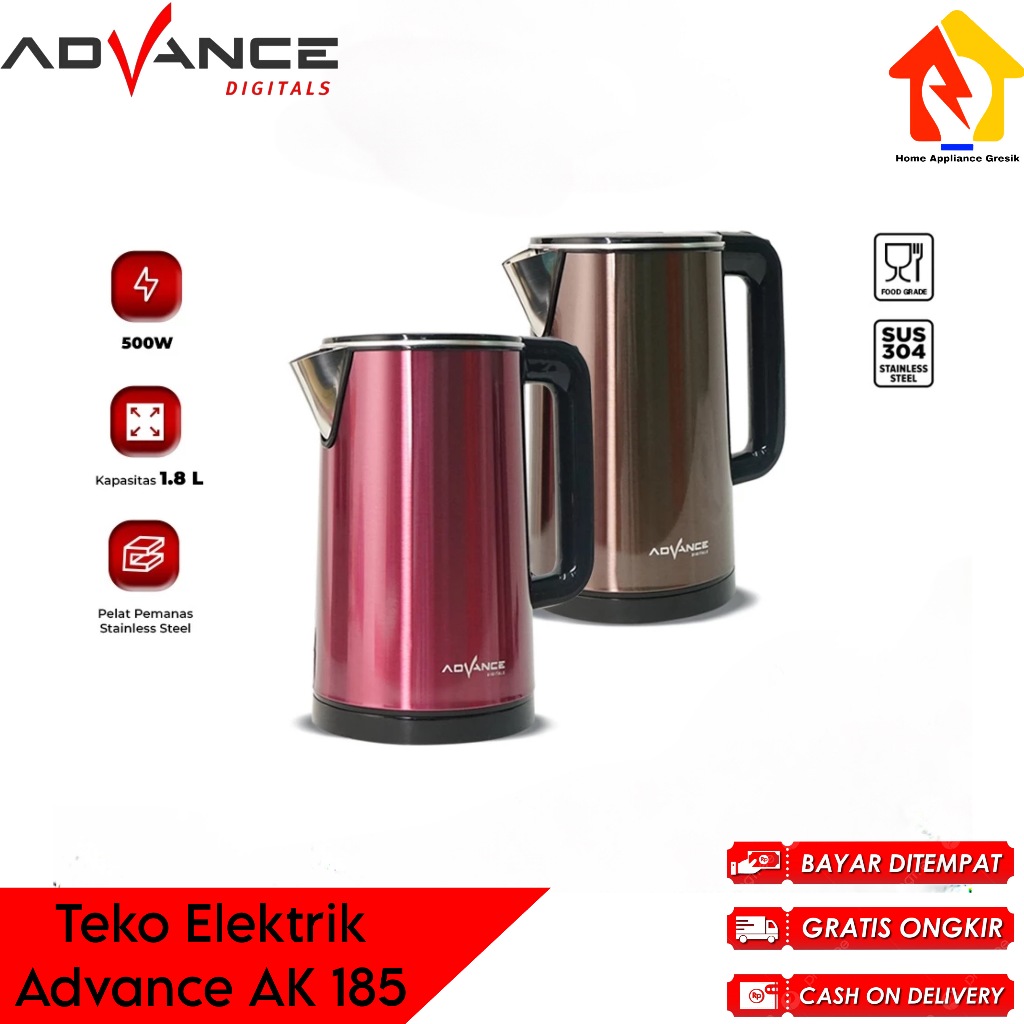 Advance AK185 Teko Listrik Stainless Steel 1.8L