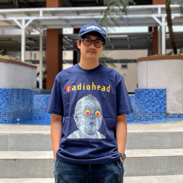 Kaos Band Radiohead - Pablo Honey Tour - Heavyweight Tshirt Navy