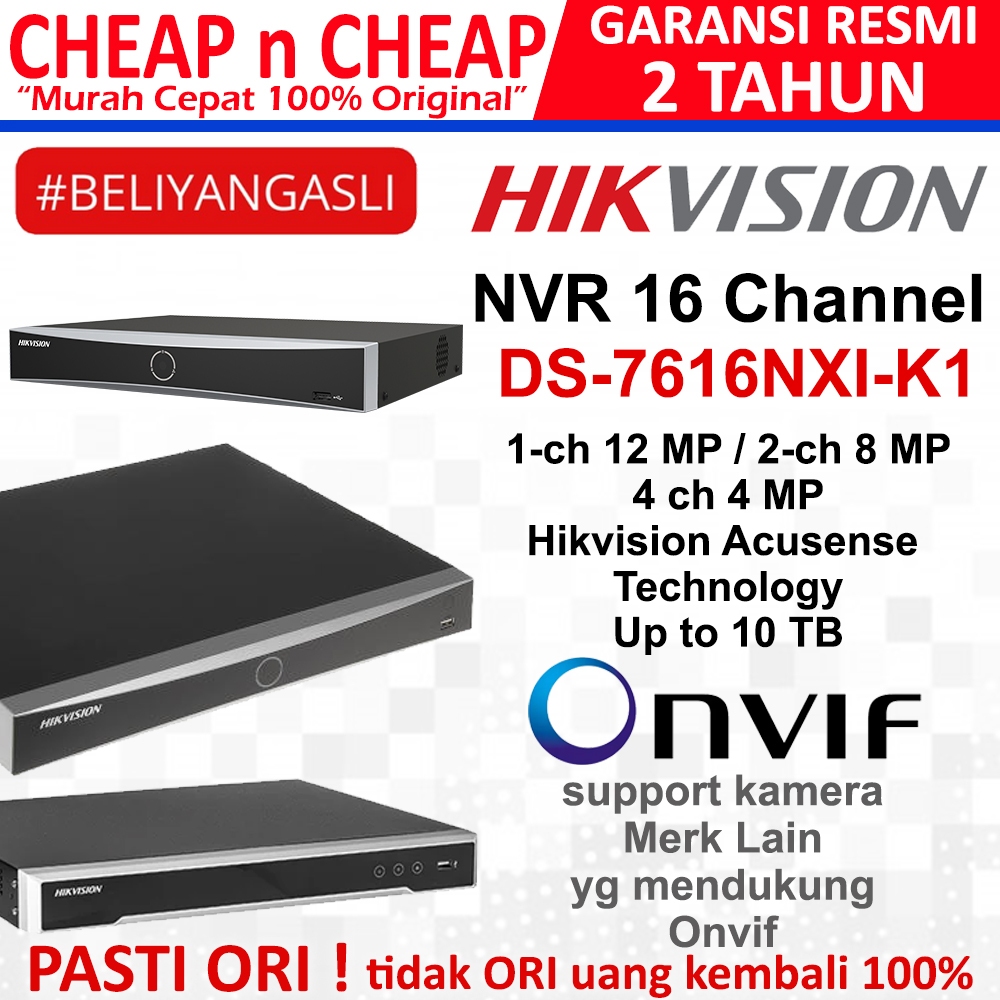 NVR Hikvision DS-7616NXI-K1 4K 8CH - NVR Hik Vision 4CH 8CH 16CH