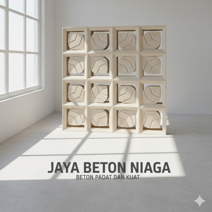 JAYA BETON NIAGA - Roster Beton Minimalis - Model Best Seller Daun, Ukuran 20 x 20 | Loster Putih | 