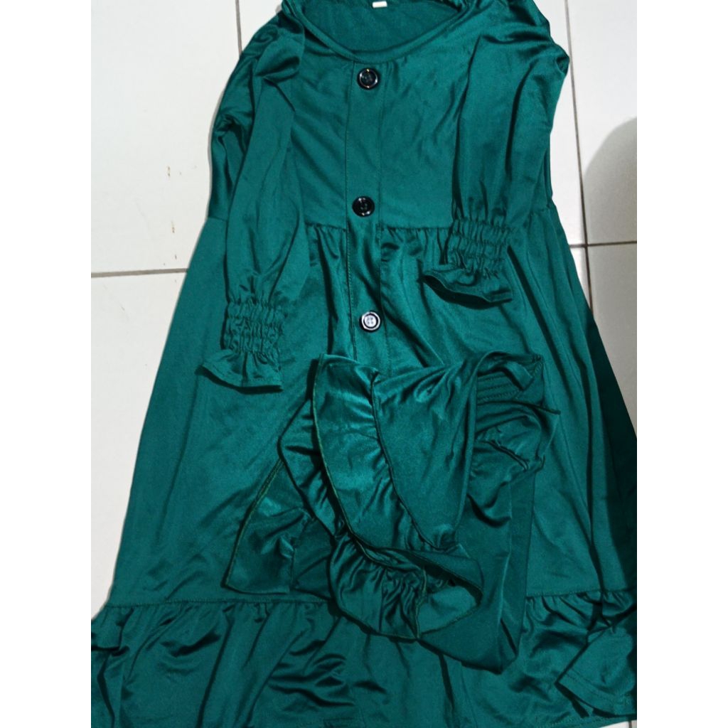 BAJU GAMIS ANAK 3TH HIJAU BOTOL