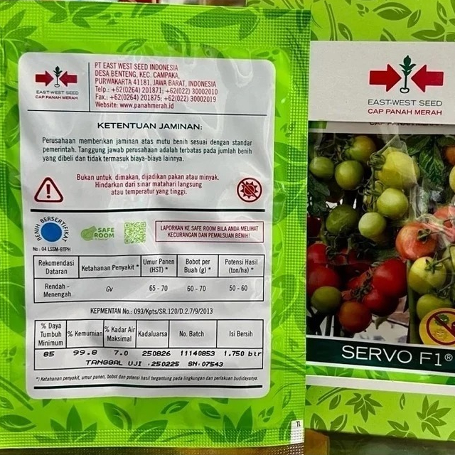 TERLARIS  Benih Tomat SERVO F1 1750 Butir ( Original ) Cap Panah Merah / Bibit Tomat SERVO F1 1750 B