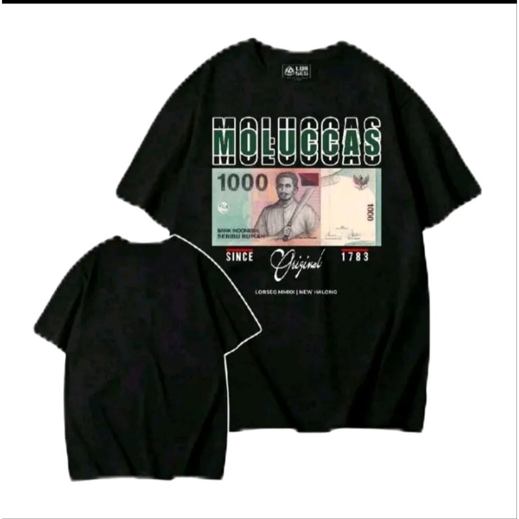 Kaos Distro MOLUCCAS Desain Uang Kaos T-shirt Unisex