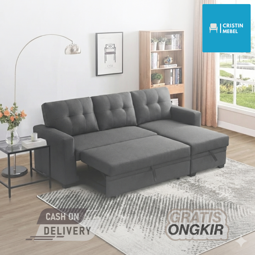 Sofa Minimalis - Sleeper Bed - Sofa Bed - Sofa Multifungsi Ada Storage