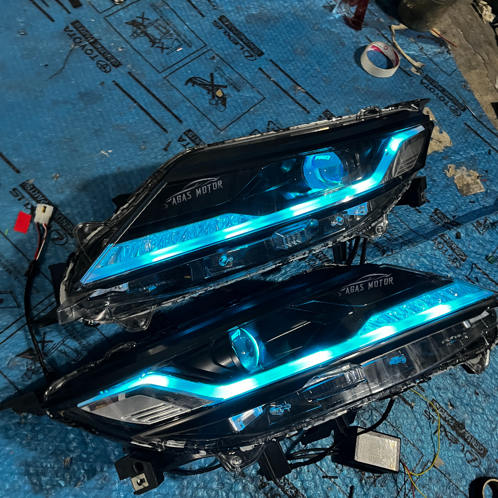 Headlamp lampu depan mitsubshi Pajero sport   2023 2024 2025 2026 custom biled pro7 drl rgb