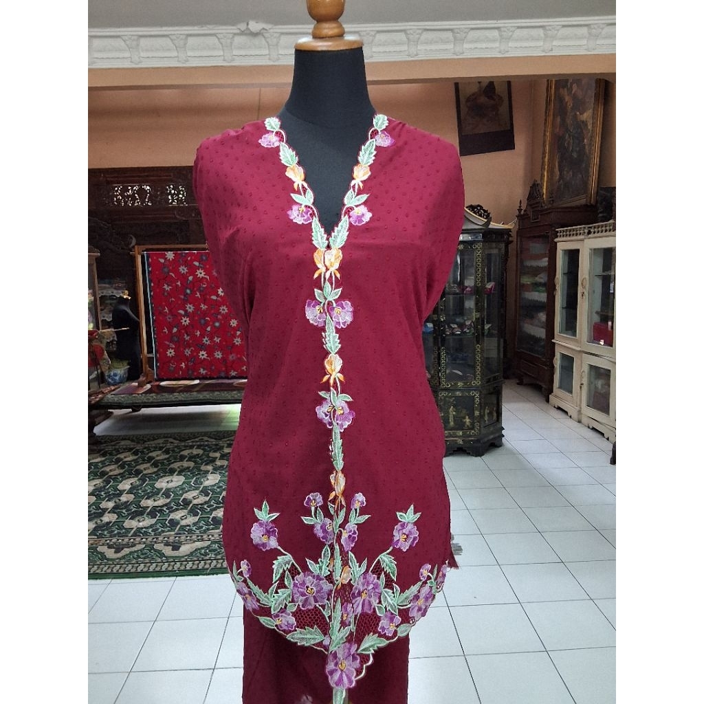 Bahan Kebaya Bordir/Bahan Kebaya Bordir Encim/Bahan Kebaya Encim/Bahan Kebaya Bordir Panjang/Bahan K