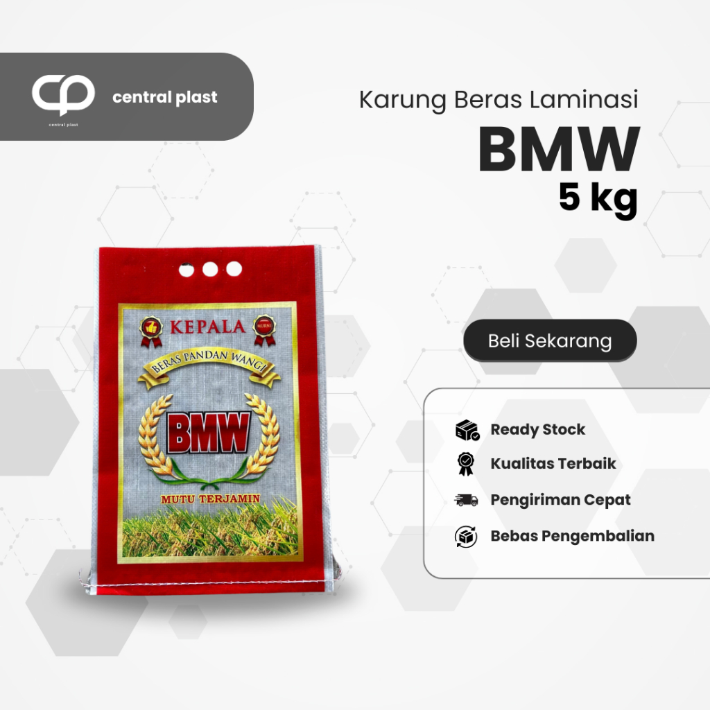 Karung Beras Laminasi 5 kg Cap BMW