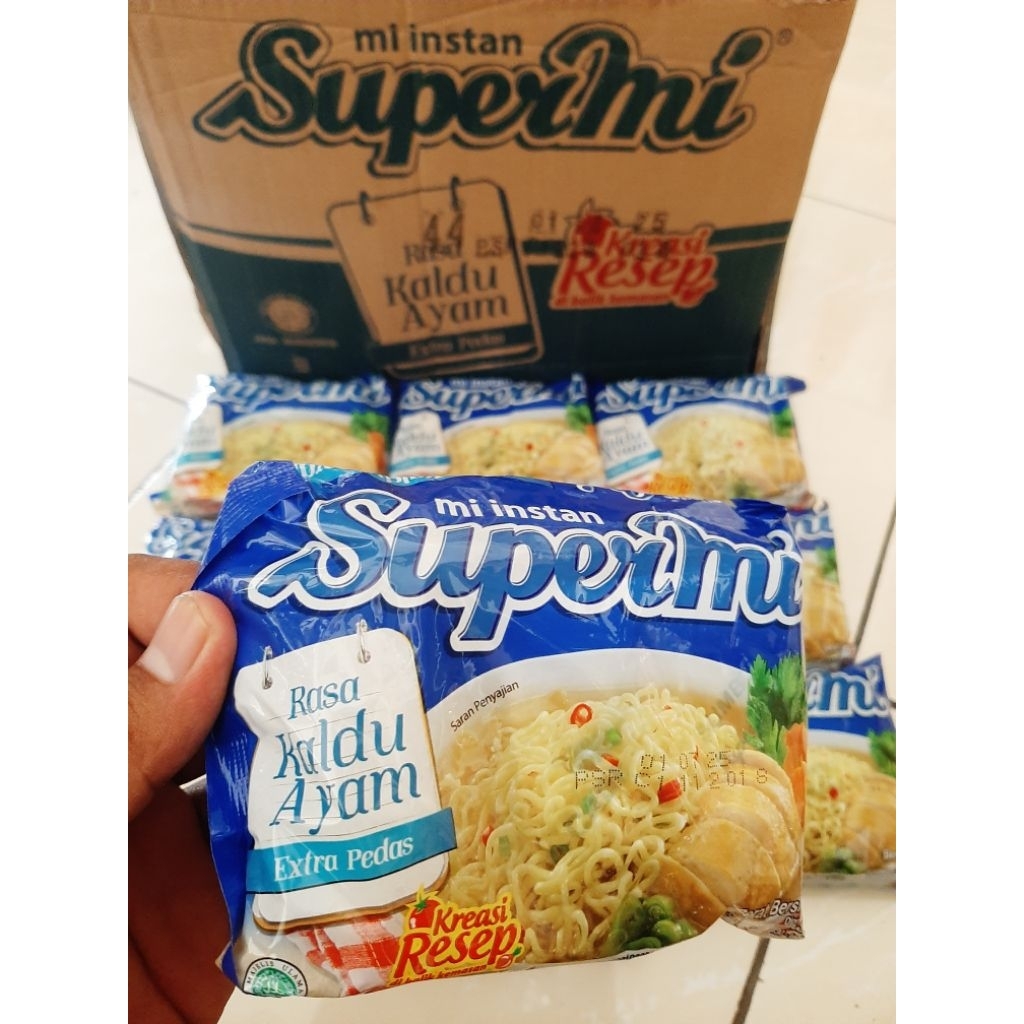 10 PCS MIE SUPERMIE KUAH RASA KALDU AYAM EXTRA PEDAS KREASI RESEP noodles food