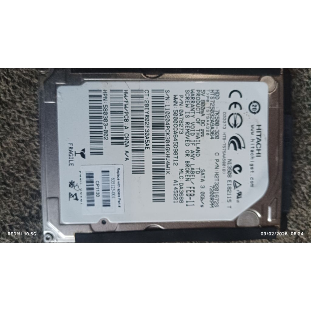 hardisk laptop 320 gb