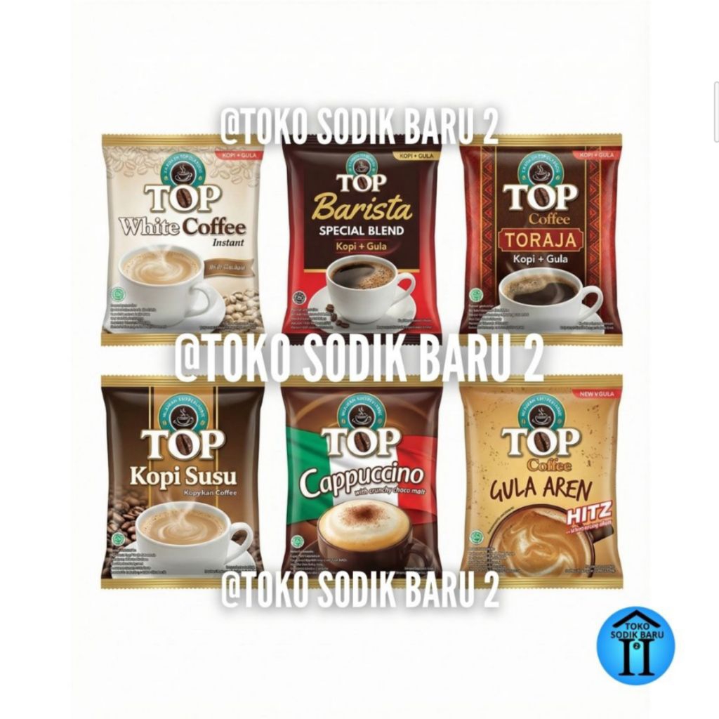 TSB II TOP Coffee Kopi Instan Renceng All Varian (Gula Aren / Cappuccino / White Coffee / Toraja) - 