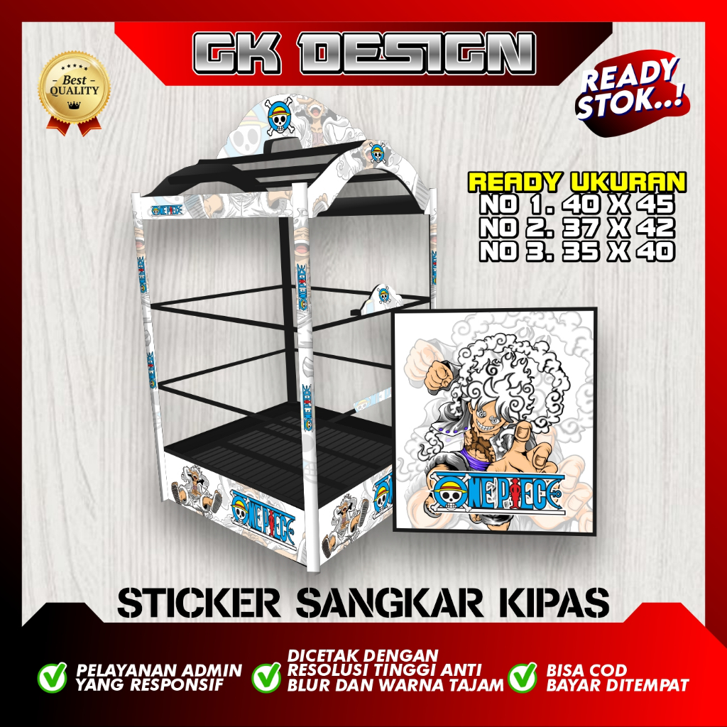 STIKER DECAL SANGKAR BURUNG KIPAS | STIKER SANGKAR BURUNG KOTAK KIPAS NO 1, 2, 3 GK 01