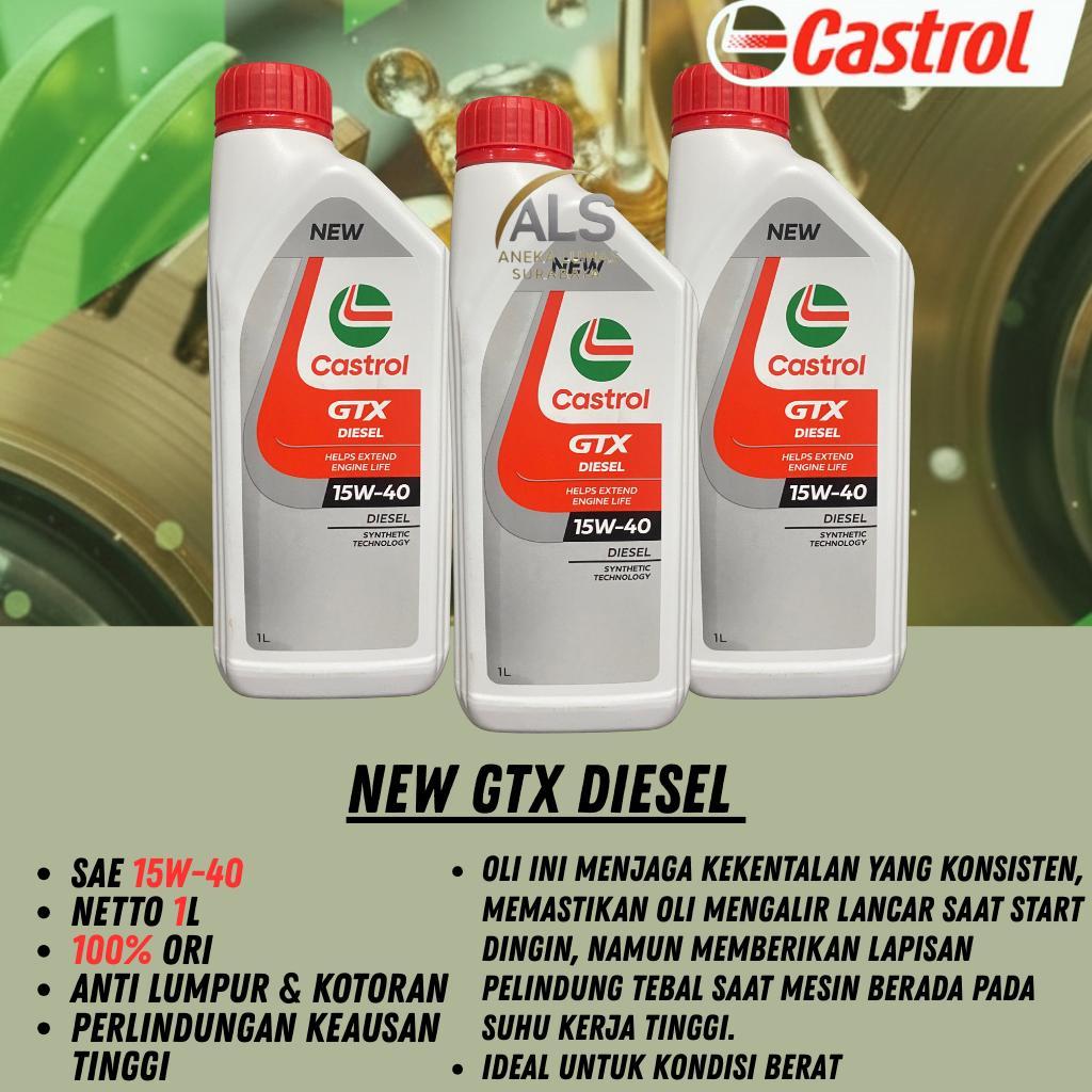Castrol GTX Diesel 15W-40 1Liter / Oli mesin mobil diesel original