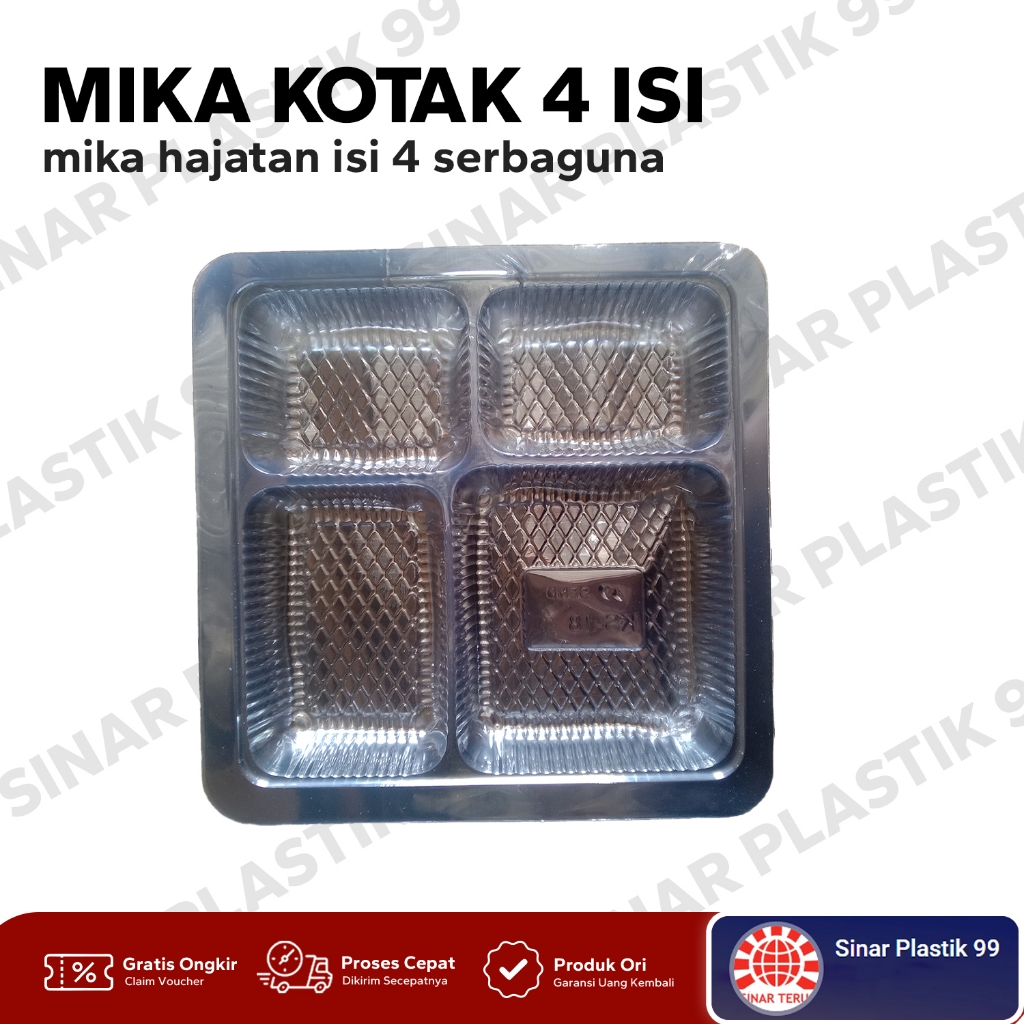 [100 Pcs] Mika Samir Plastik Hajatan / Samir Kotak Plastik