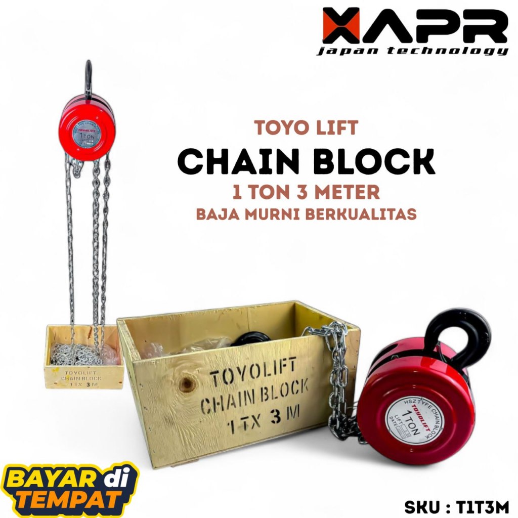 Toyo lift chain block 1ton 3meter katrol kerekan takel garansi resmi chainblock.