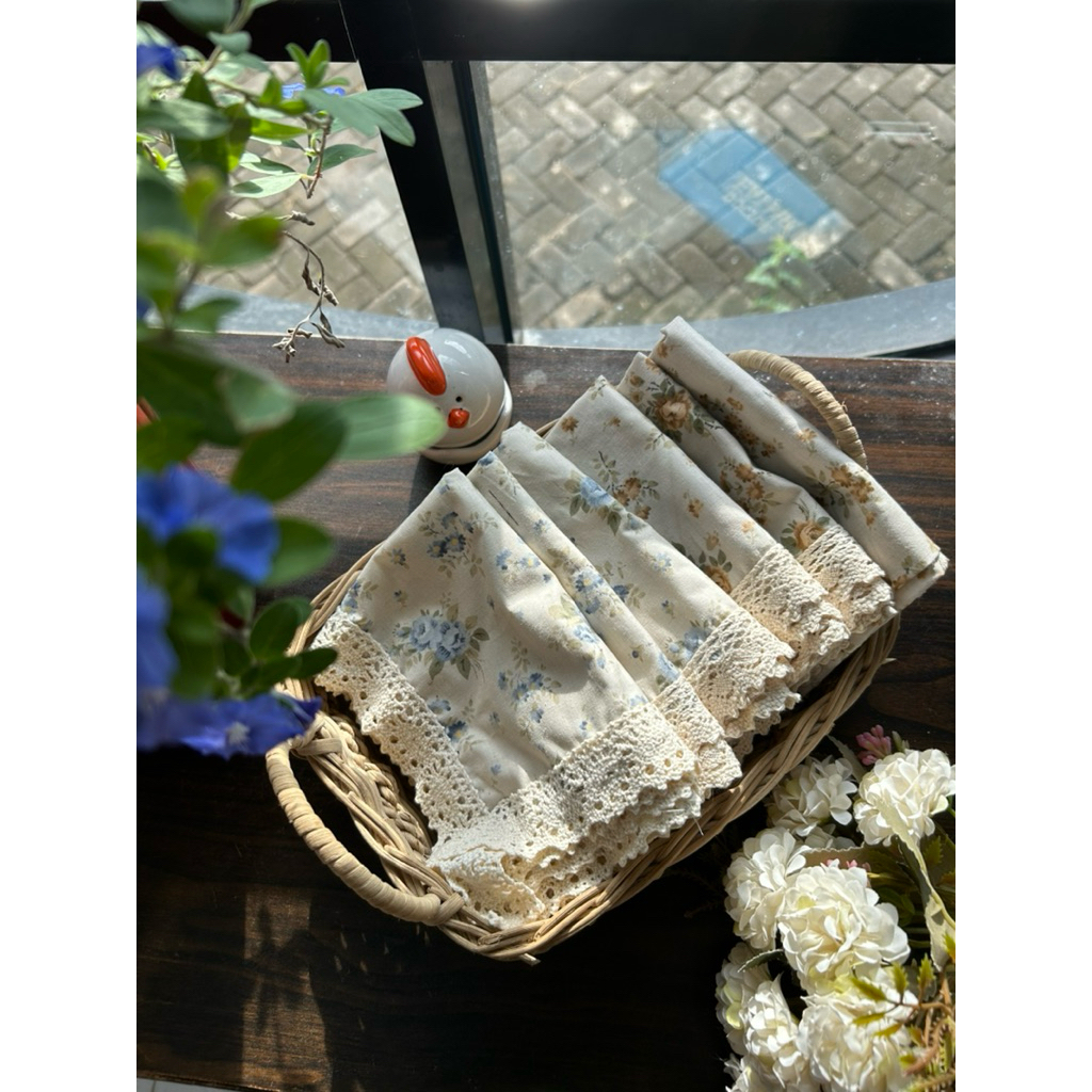 LAP DAPUR Shabby Chic bunga kecil/lap vintage/lap klasik/lap shabby/cottage